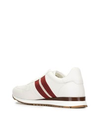 Мужские бело-красные кроссовки от Bally