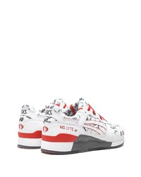 Мужские бело-красные кроссовки от Asics