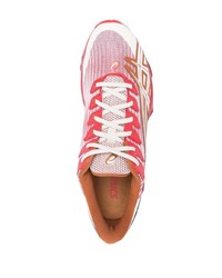 Мужские бело-красные кроссовки от Asics