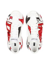 Мужские бело-красные кроссовки от Dolce & Gabbana