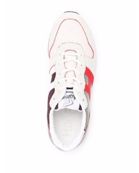 Мужские бело-красные кроссовки от Hogan