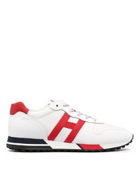 Мужские бело-красные кроссовки от Hogan