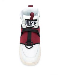 Мужские бело-красные кроссовки от Diesel