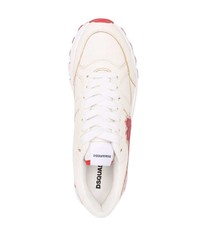 Мужские бело-красные кроссовки от DSQUARED2