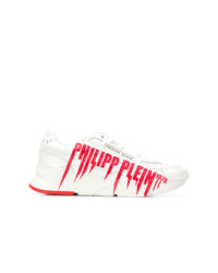 Мужские бело-красные кроссовки от Philipp Plein