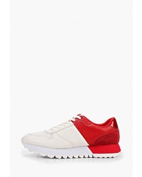 Женские бело-красные кроссовки от s.Oliver
