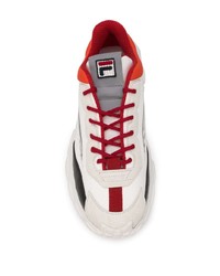 Мужские бело-красные кроссовки от Fila