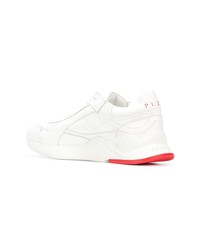 Мужские бело-красные кроссовки от Philipp Plein