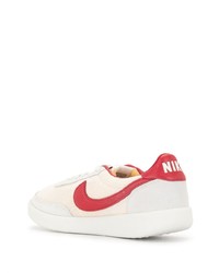 Мужские бело-красные низкие кеды из плотной ткани от Nike