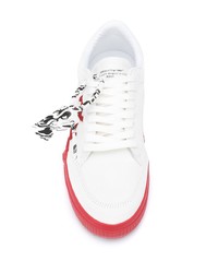 Мужские бело-красные низкие кеды из плотной ткани от Off-White