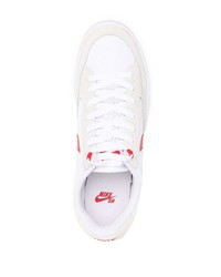 Мужские бело-красные низкие кеды из плотной ткани от Nike