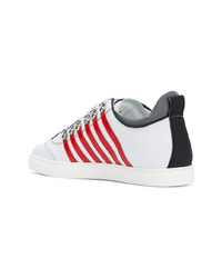 Мужские бело-красные низкие кеды от DSQUARED2