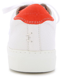 Женские бело-красные низкие кеды от Modern Vintage