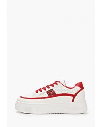 Женские бело-красные низкие кеды от Sweet Shoes