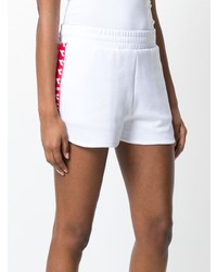 Женские бело-красные шорты от MSGM