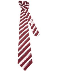 Мужской бело-красный галстук в вертикальную полоску от Ermenegildo Zegna