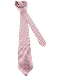 Мужской бело-красный галстук в вертикальную полоску от Saint Laurent