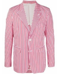 Мужской бело-красный пиджак в вертикальную полоску от Comme Des Garcons SHIRT