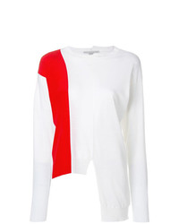 Женский бело-красный свитер с круглым вырезом с принтом от Stella McCartney