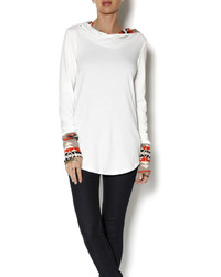 Бело-красный худи