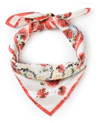 Женский бело-красный шарф с принтом от Dolce & Gabbana