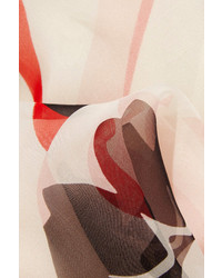 Женский бело-красный шарф с принтом от Alexander McQueen