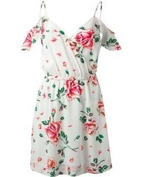 Бело-розовое повседневное платье с цветочным принтом от Joie