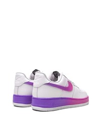Мужские бело-розовые кожаные низкие кеды от Nike
