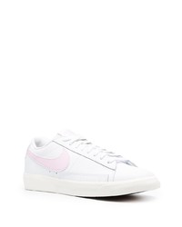 Мужские бело-розовые кожаные низкие кеды от Nike