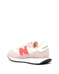 Мужские бело-розовые кроссовки от New Balance