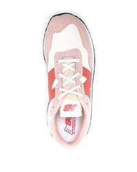 Мужские бело-розовые кроссовки от New Balance