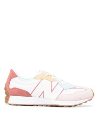 Мужские бело-розовые кроссовки от New Balance