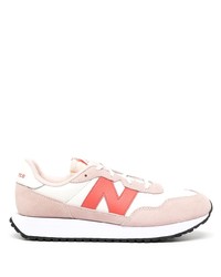 Мужские бело-розовые кроссовки от New Balance