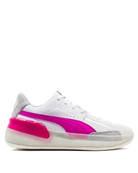 Мужские бело-розовые кроссовки от Puma