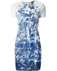 Бело-синее платье-футляр с принтом от Ralph Lauren