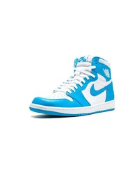 Мужские бело-синие высокие кеды от Jordan