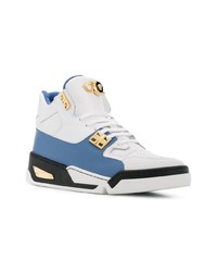 Мужские бело-синие высокие кеды от Versace