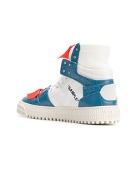 Женские бело-синие высокие кеды от Off-White