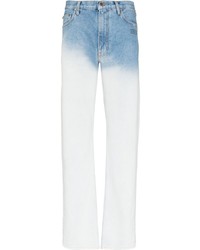 Мужские бело-синие джинсы с принтом тай-дай от Off-White