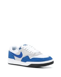 Мужские бело-синие замшевые низкие кеды от Nike