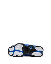 Мужские бело-синие кожаные высокие кеды от Jordan