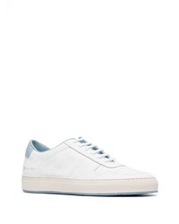Мужские бело-синие кожаные низкие кеды от Common Projects