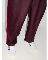 Мужские бело-синие кожаные низкие кеды от adidas