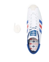 Мужские бело-синие кожаные низкие кеды от adidas