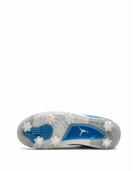 Мужские бело-синие кожаные низкие кеды от Jordan