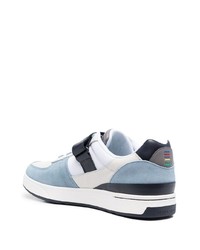 Мужские бело-синие кожаные низкие кеды от PS Paul Smith