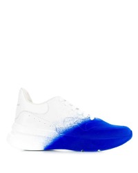 Мужские бело-синие кроссовки от Alexander McQueen