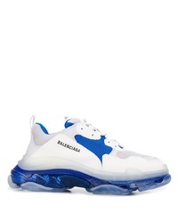 Мужские бело-синие кроссовки от Balenciaga