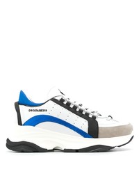 Мужские бело-синие кроссовки от DSQUARED2