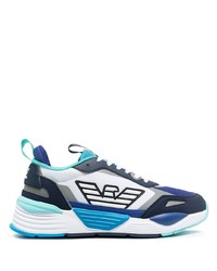 Мужские бело-синие кроссовки от Ea7 Emporio Armani